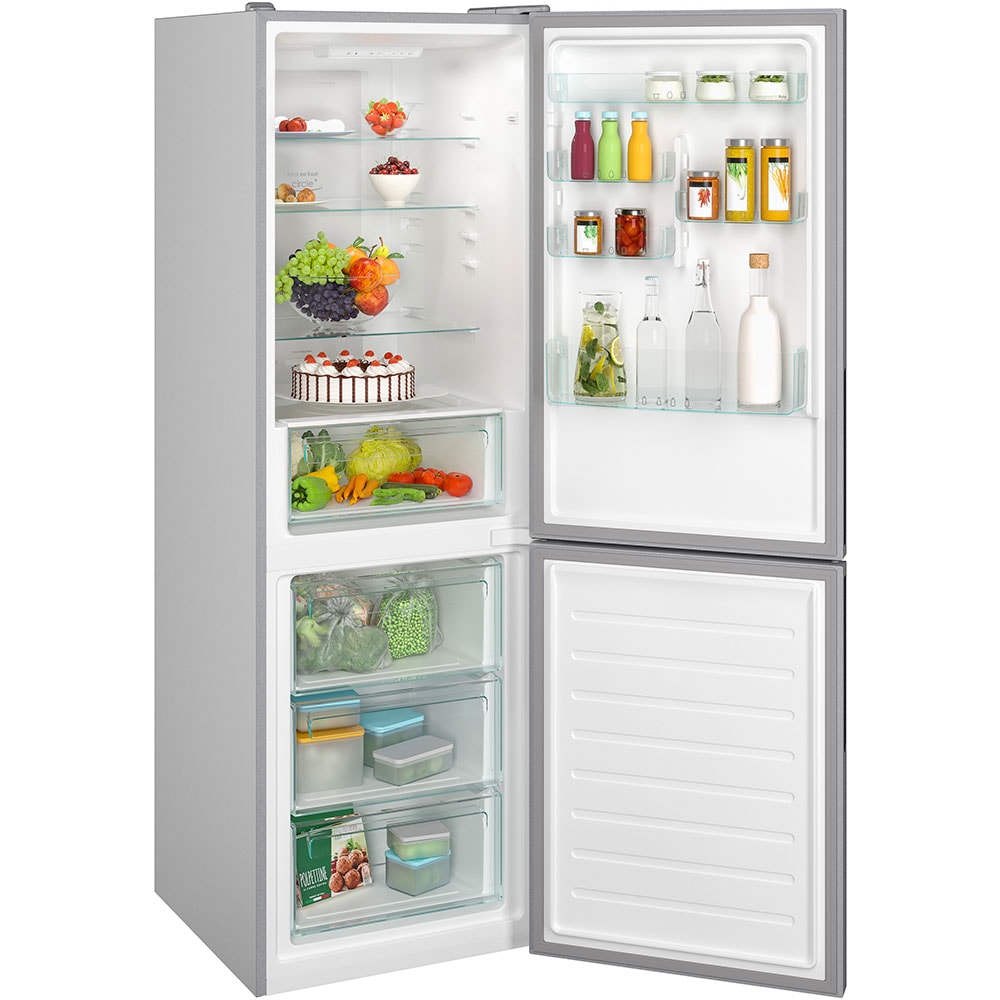 Combina frigorifica CANDY CCE4T618ES, Total No Frost, 341 l, H 185 cm, Clasa E, Wi-Fi, argintiu