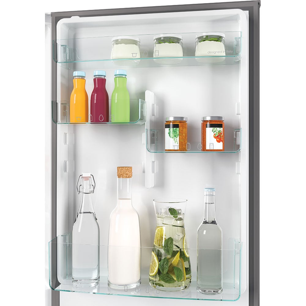 Combina frigorifica CANDY CCE7T618EX, Total No Frost, 341 l, H 185 cm, Clasa E, Wi-Fi, dark inox