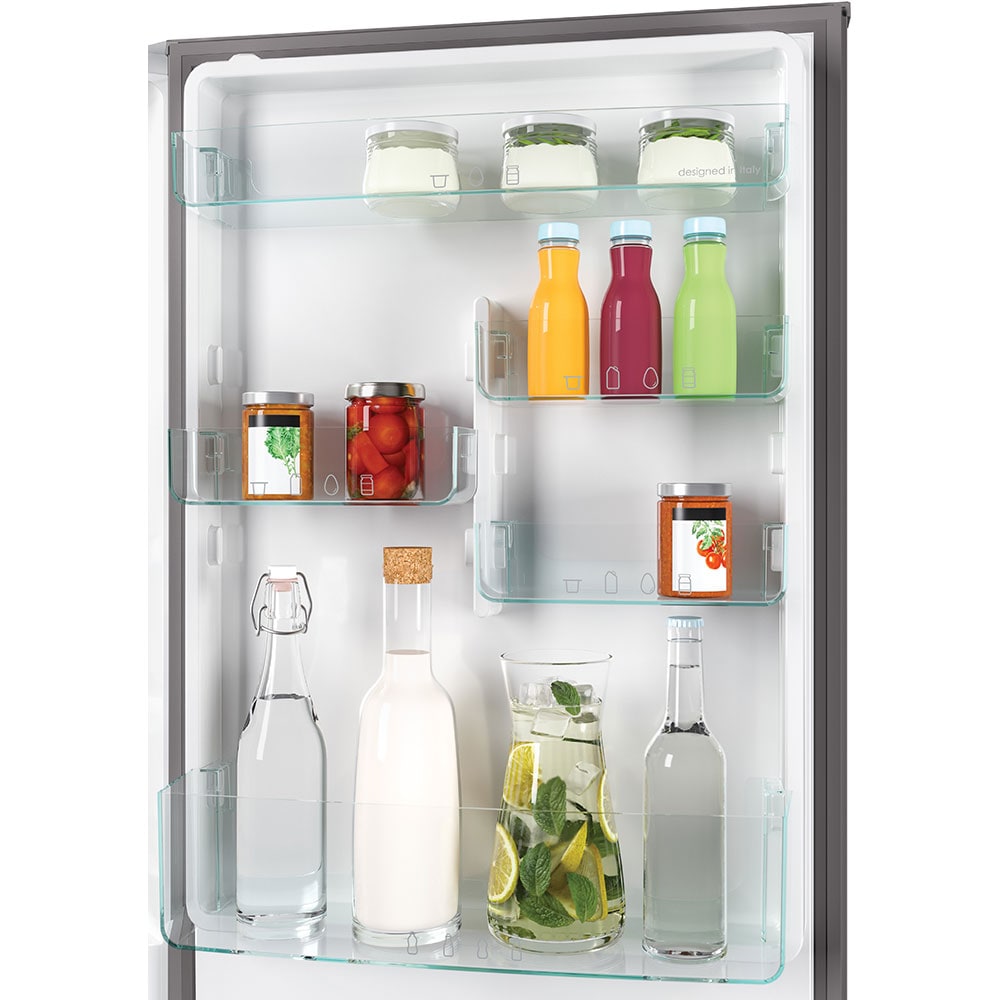 Combina frigorifica CANDY CCE7T618EX, Total No Frost, 341 l, H 185 cm, Clasa E, Wi-Fi, dark inox