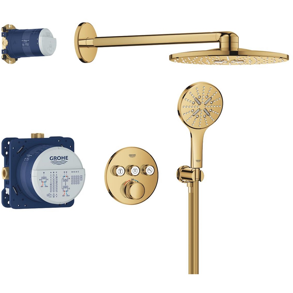 Sistem dus GROHE Grohtherm SmartControl 310 34863GL0, incastrat, termostat, 3 functii, auriu