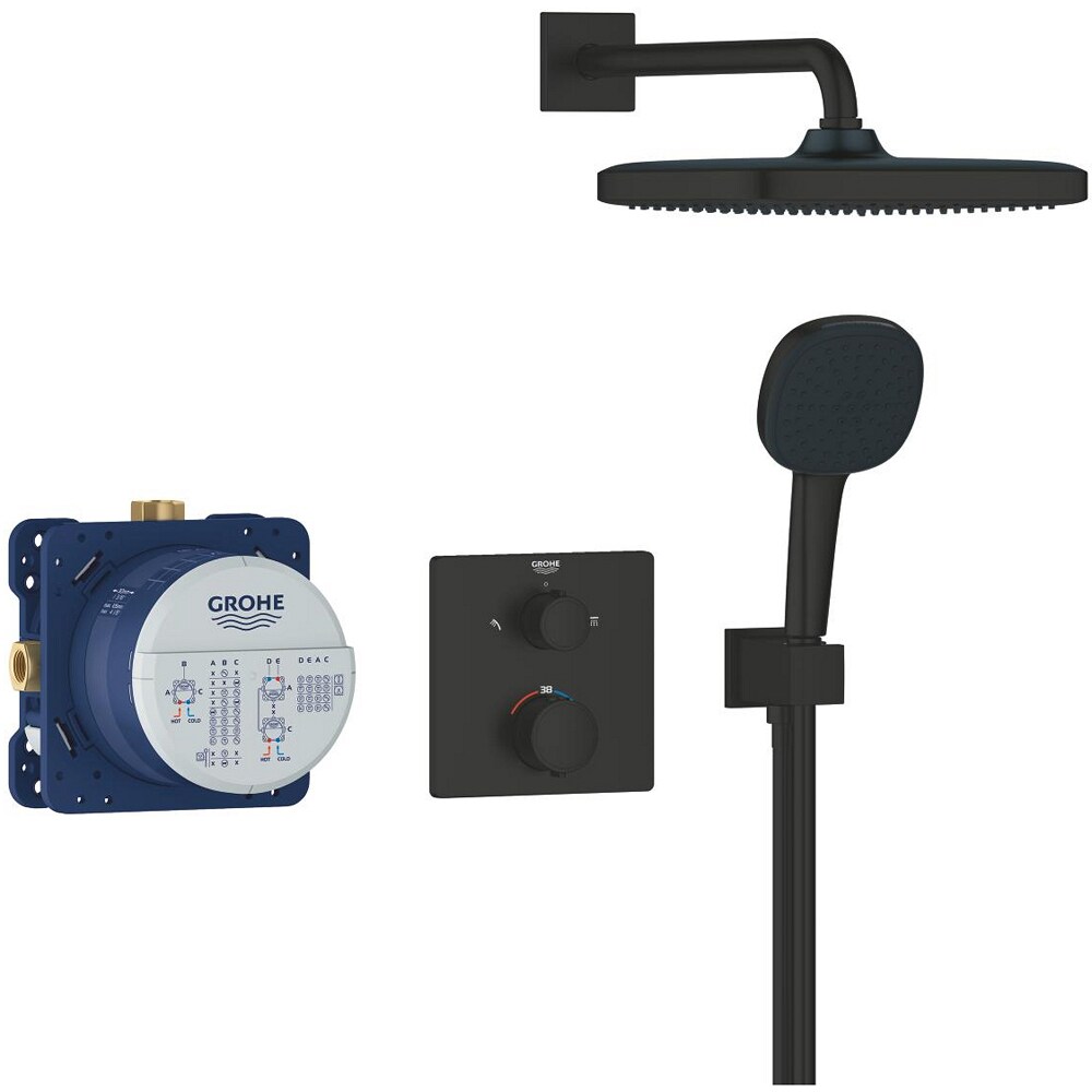 Sistem dus GROHE Precision Thermostat 348822430, incastrat, termostat, 1 functie, negru