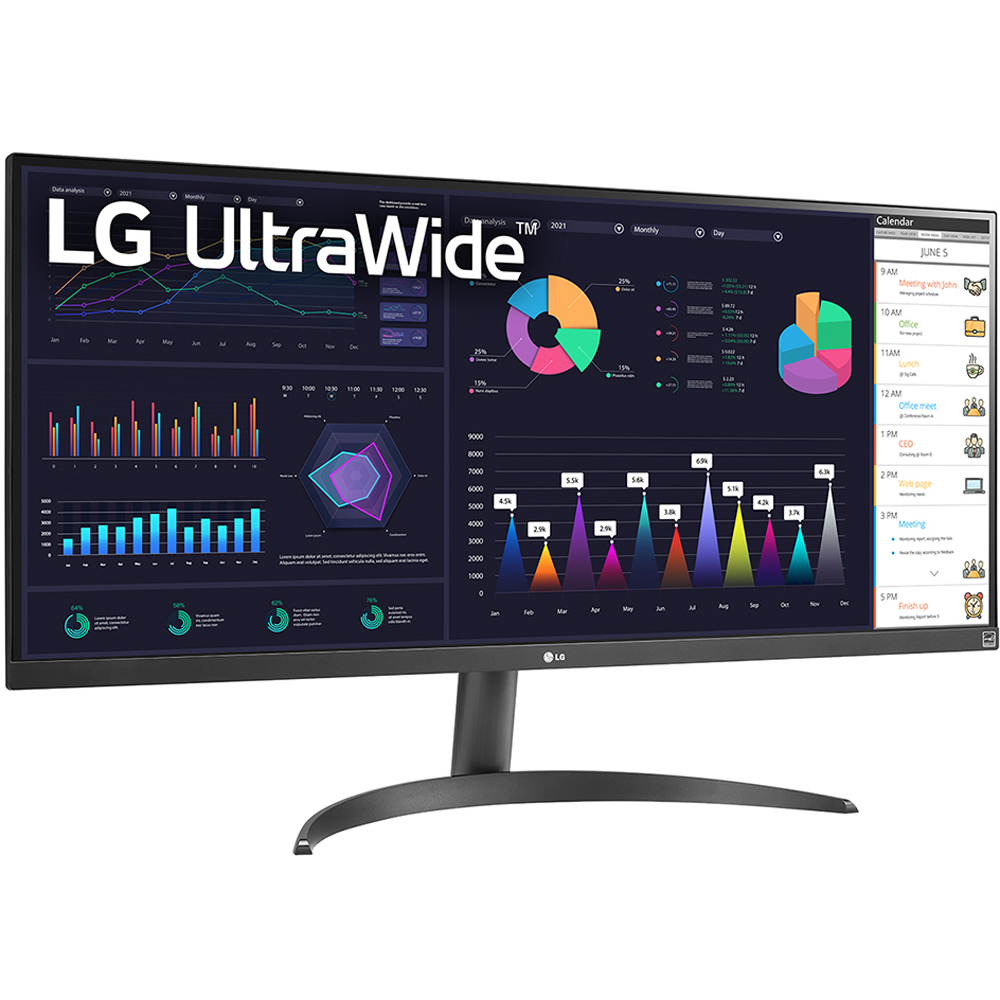 Monitor LED IPS LG 34WQ500-B, 34" UltraWide, Full HD, 100Hz, AMD Freesync, HDR10, negru