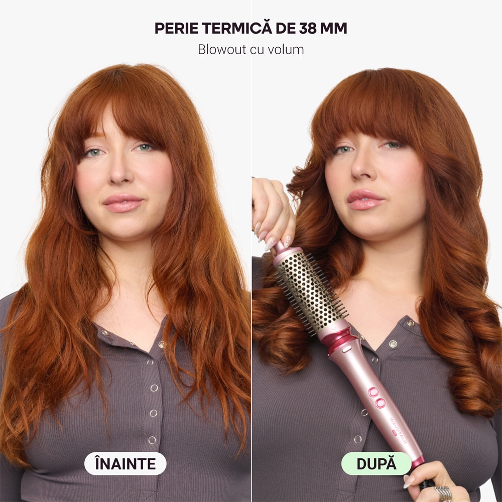 Trusa coafat Multistyler WAVYTALK Heatwave Pro 350S, 215 grade, invelis ceramic, roz