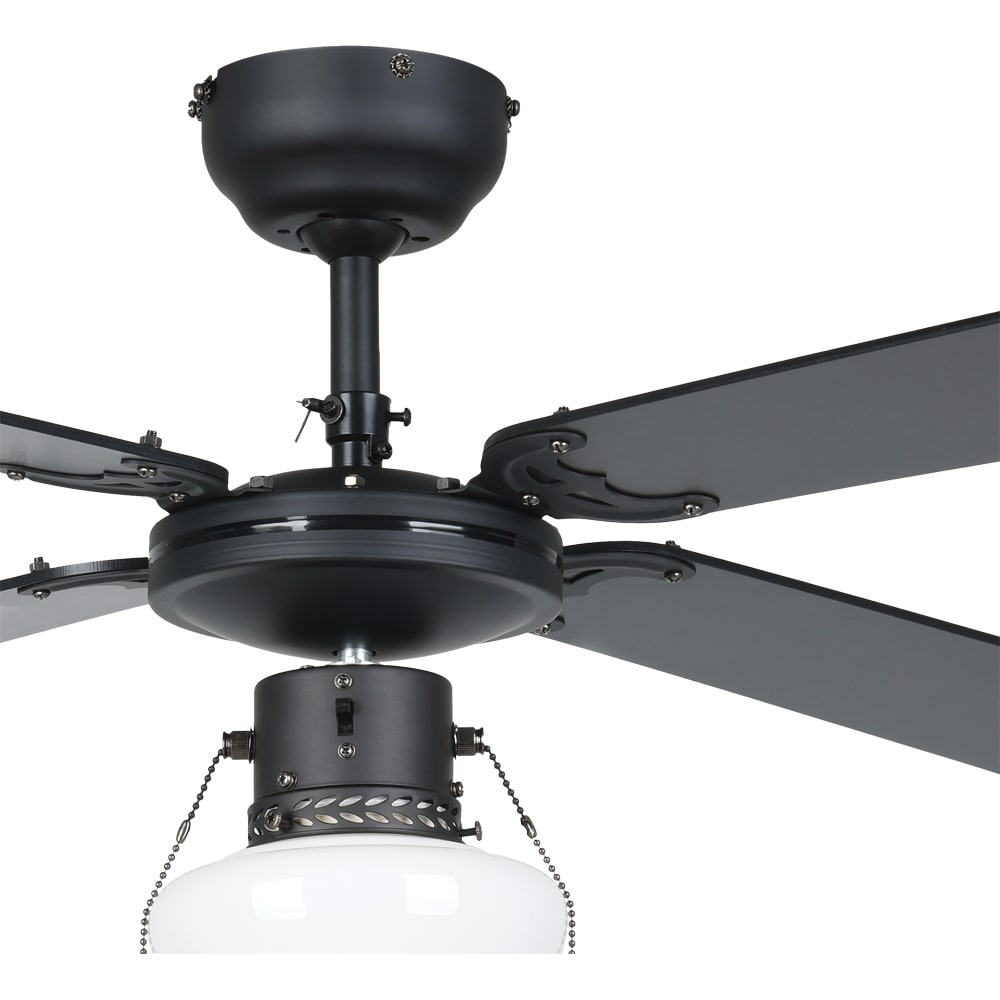 Plafoniera cu ventilator EGLO Fortaleza, E27, 60W, IP20, negru mat