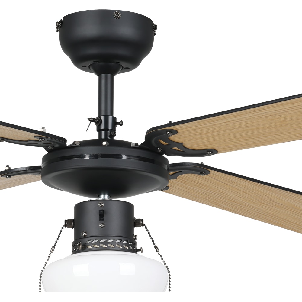 Plafoniera cu ventilator EGLO Fortaleza, E27, 60W, IP20, negru mat