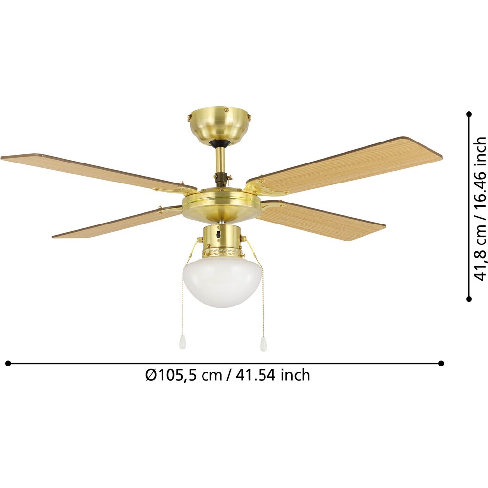 Plafoniera cu ventilator EGLO Fortaleza, E27, 60W, IP20, alb