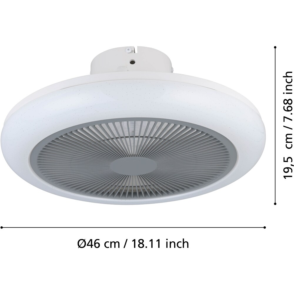 Plafoniera LED cu ventilator EGLO Kostrena, 3 x 8.5W, 3300 lm, IP20, alb-gri