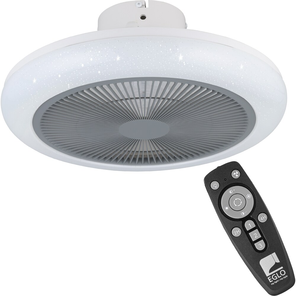 Plafoniera LED cu ventilator EGLO Kostrena, 3 x 8.5W, 3300 lm, IP20, alb-gri