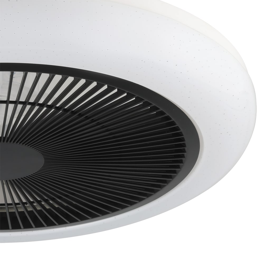 Plafoniera LED cu ventilator EGLO Kostrena, 3 x 8.5W, 3300 lm, IP20, alb-negru