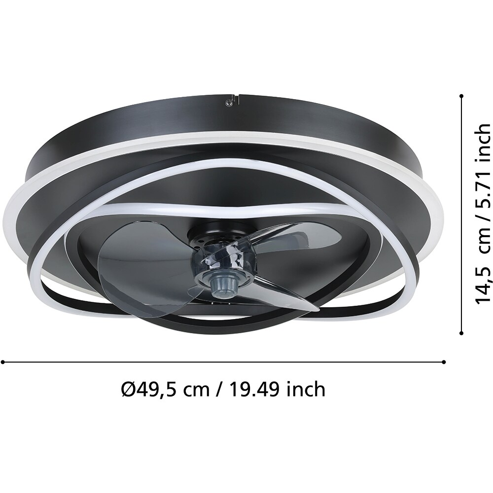 Plafoniera EGLO Namori, 4x9W, 4400lm, 50cm, negru