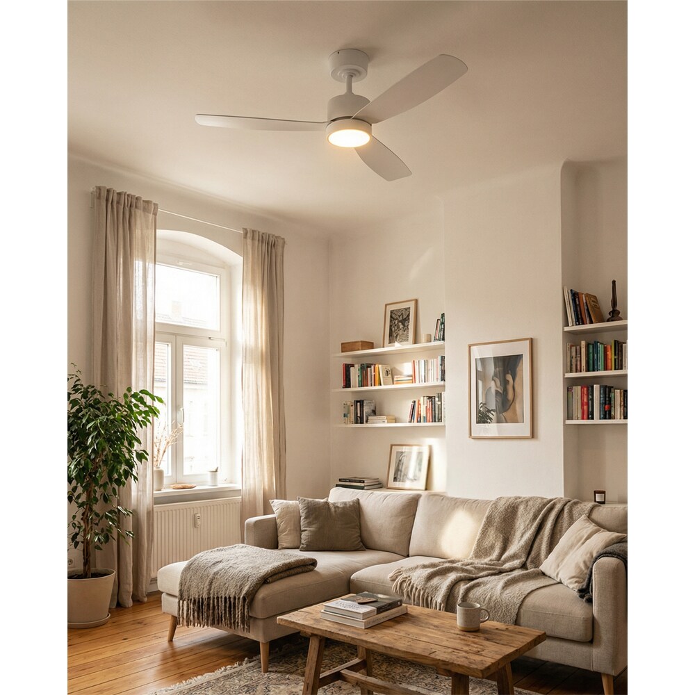 Plafoniera LED cu ventilator EGLO Bonassola, 20W, 2750 lm, IP20, alb