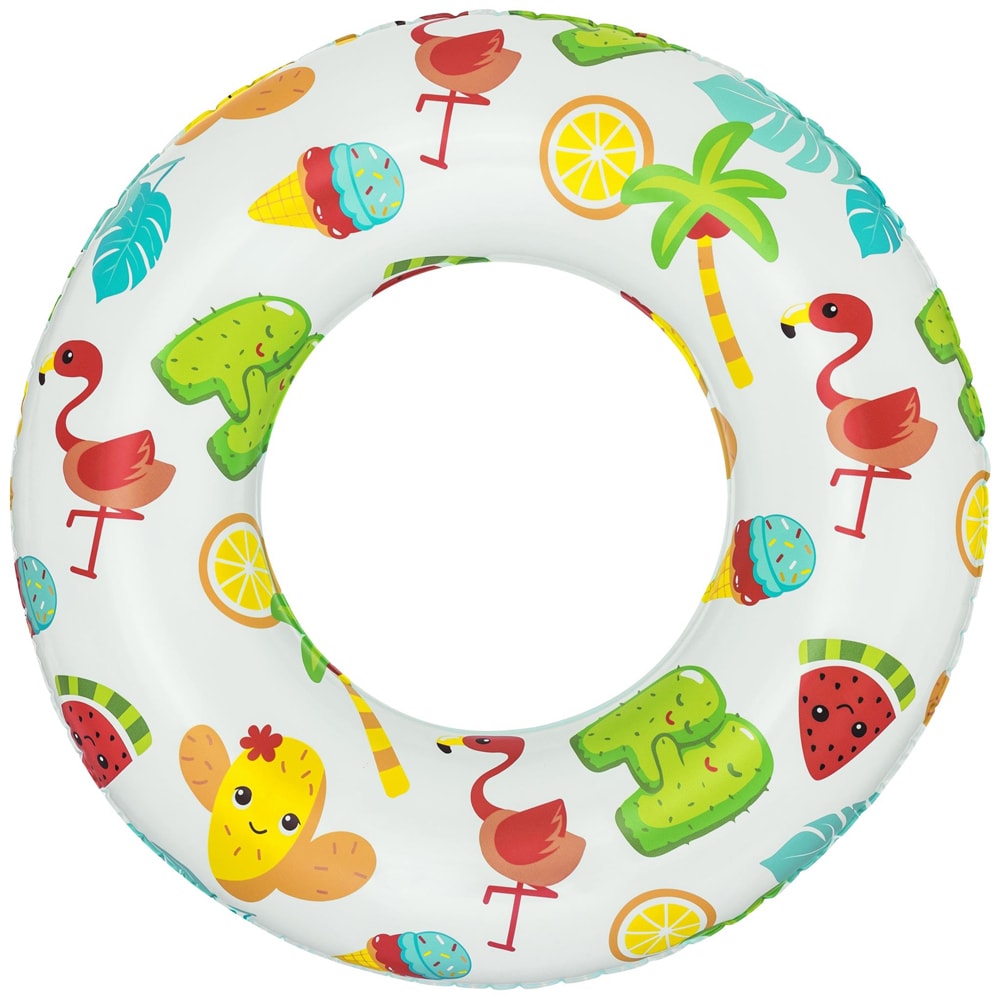 Colac de inot gonflabil BESTWAY, 61 cm, 3-6 ani, model tropical, 1 buc