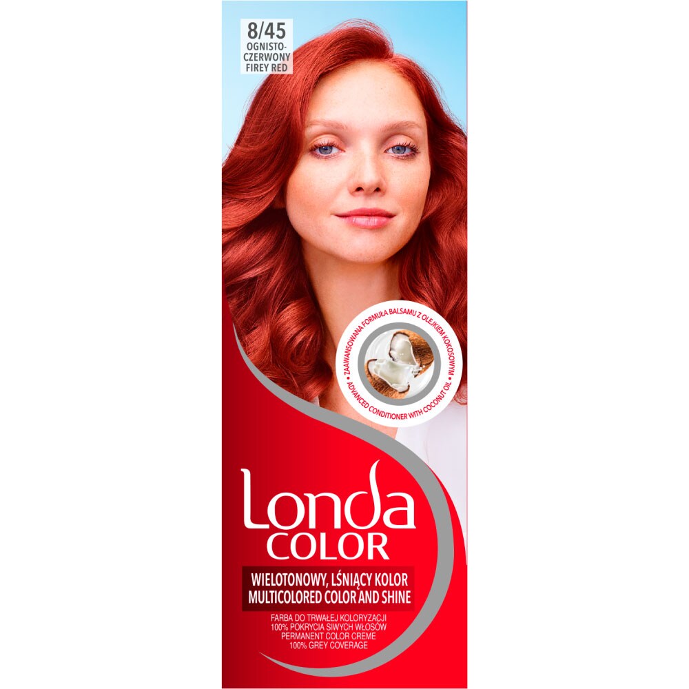 Vopsea de par LONDA, 8/45 Rosu ca focul, 110ml
