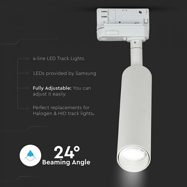 Lampa LED pe sina V-TAC 364, 20W, 1600lm, IP20, alb