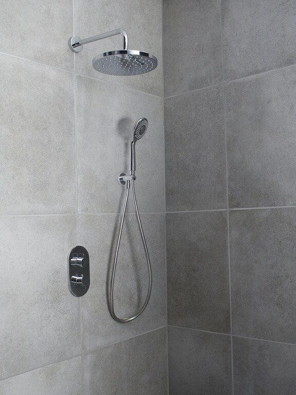 Set de dus, incastrabil, inox, cu derivator  GoodHome Cavally