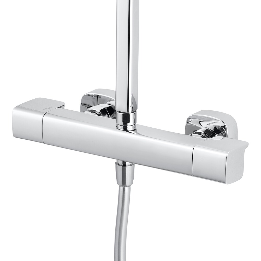 Sistem dus GOODHOME Teesta, termostat, 3 functii, argintiu