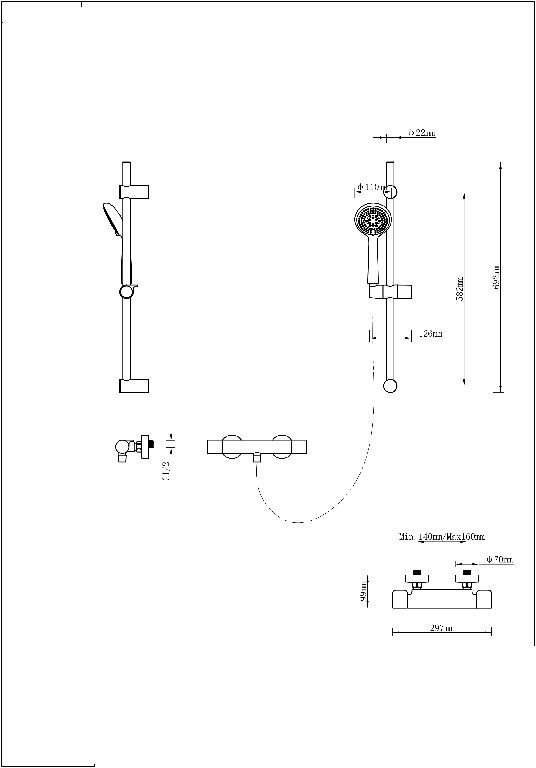 Set dus GOODHOME Cavally, termostat, 1 functie, crom