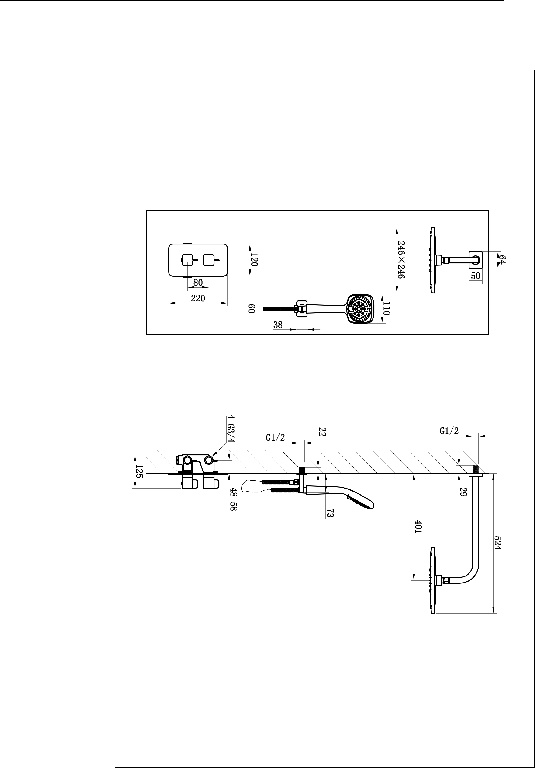 Set dus incastrat GOODHOME Teesta, 1 functie, crom