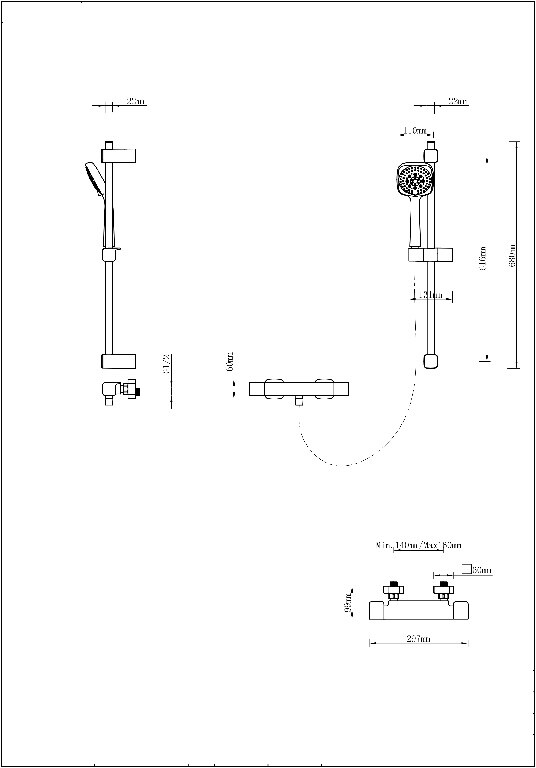 Set dus GOODHOME Teesta, termostat, 1 functie, crom