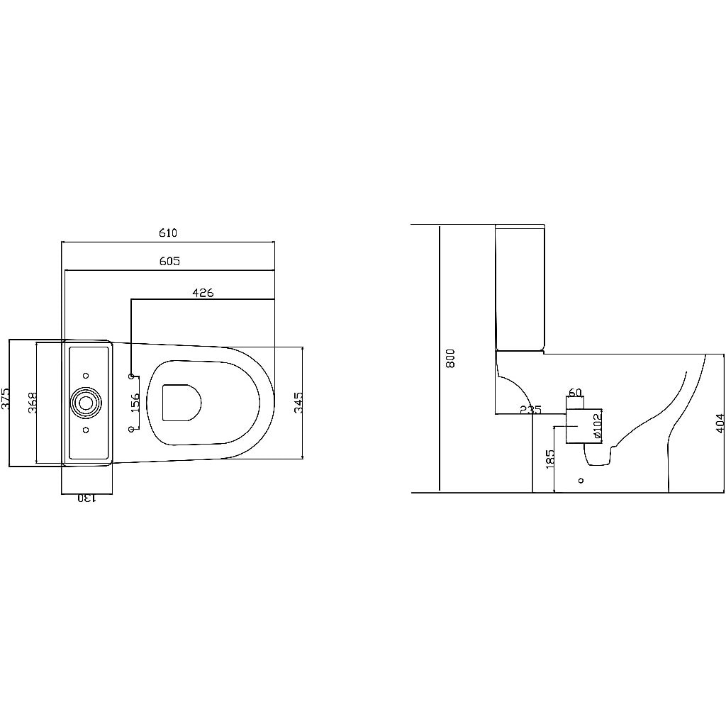 Set vas WC GOODHOME Valois, portelan, 34.5 x 61 x 80 cm, rezervor 3/6 l, capac SoftClose, alb