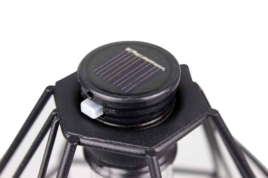 Mini lampa solara LED, metal, negru, 1 bucata