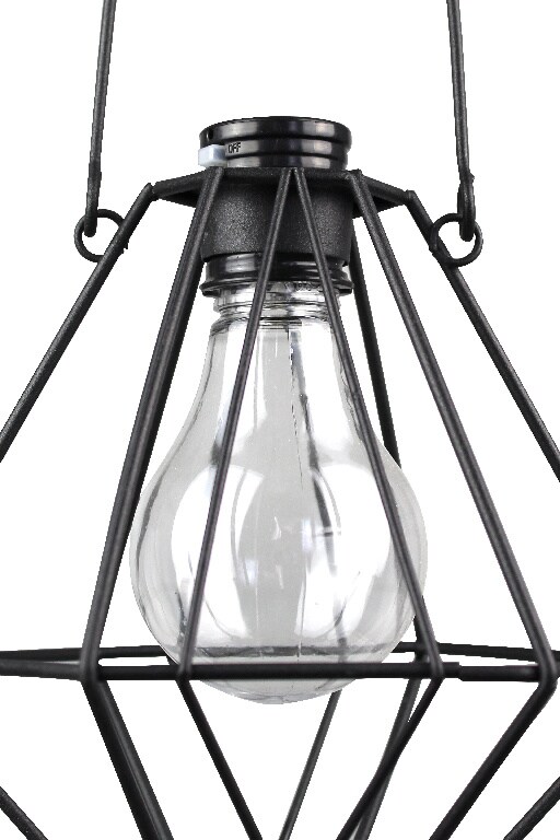 Mini lampa solara LED, metal, negru, 1 bucata