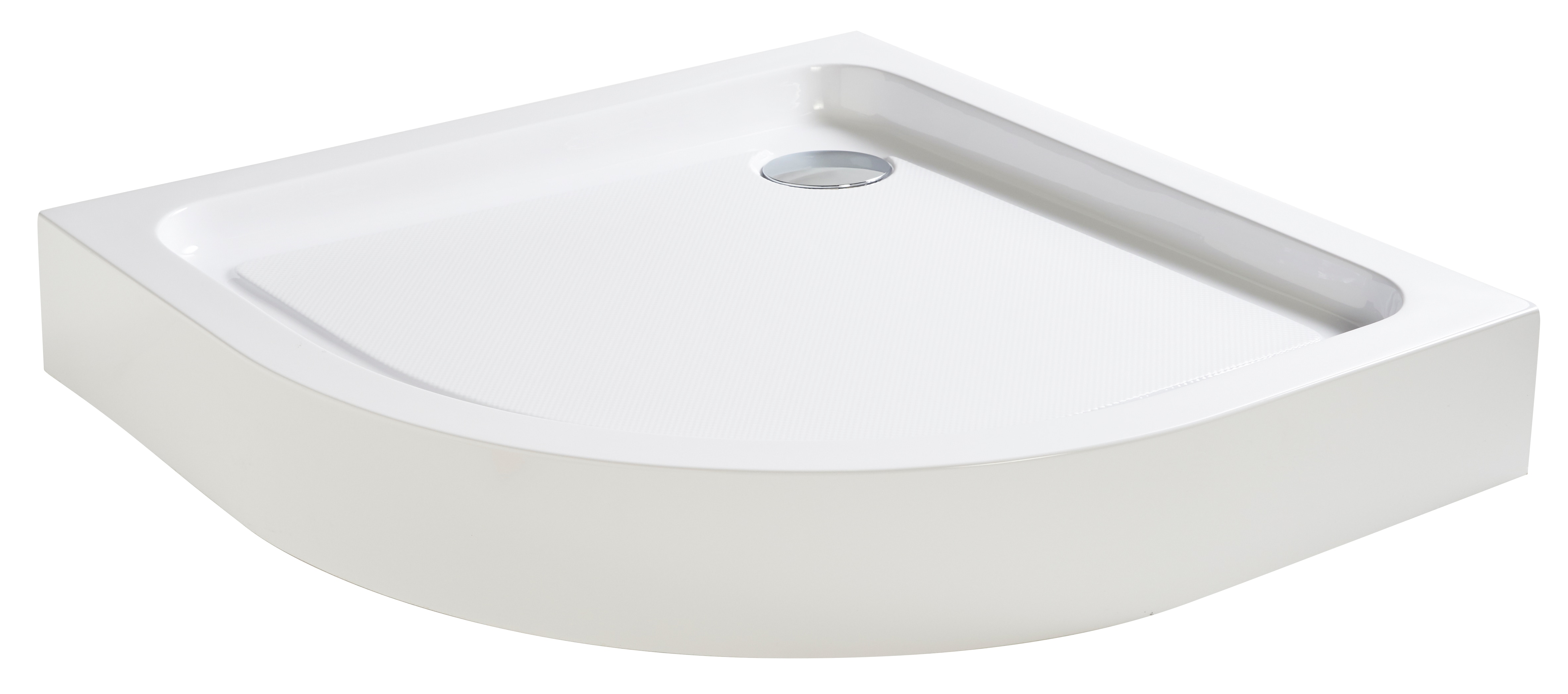 Cadita dus Cooke & Lewis Lagan, semirotunda, ABS si acril, 90 x 90 x 15 cm, alb