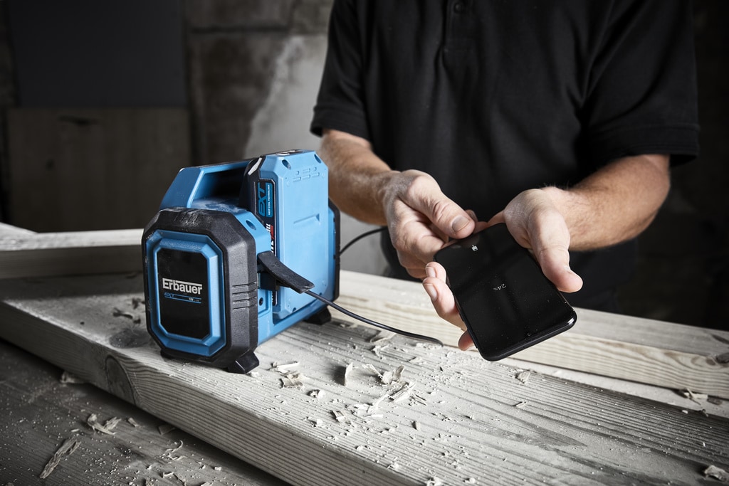 Radio portabil Erbauer ESP18-Li, 18V, Bluetooth, IP20