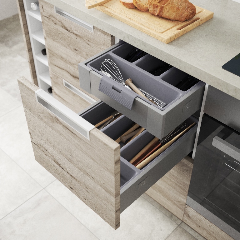 Sertar adanc GoodHome Soto, 40 cm, antracit