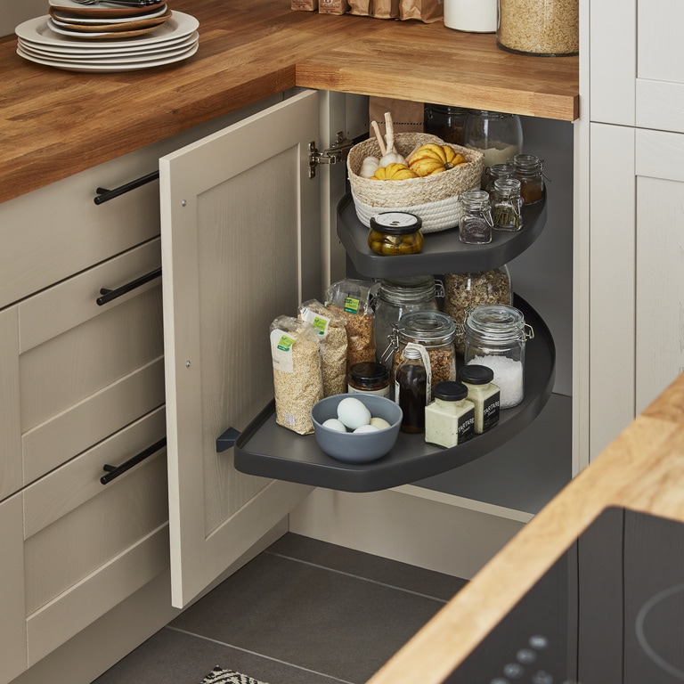 Sistem depozitare colt stanga GOODHOME Jolly Pebre, 100 cm, antracit