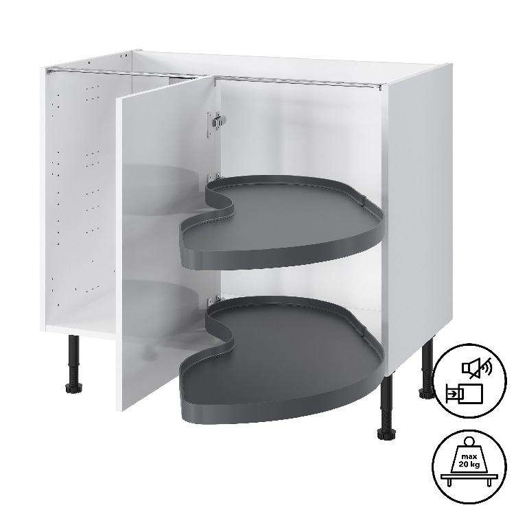Sistem depozitare colt dreapta GOODHOME Jolly Pebre, 100 cm, antracit