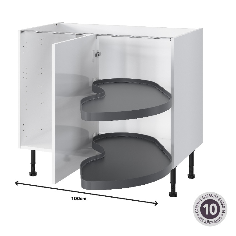 Sistem depozitare colt dreapta GOODHOME Jolly Pebre, 100 cm, antracit