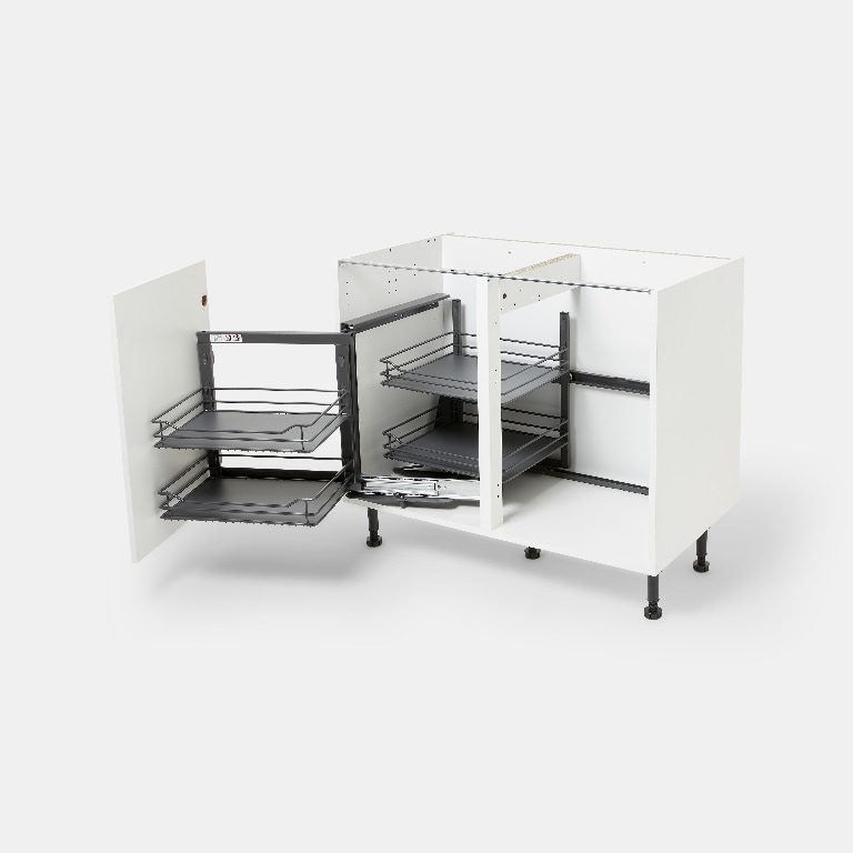 Sistem depozitare colt stanga GOODHOME Jolly Pebre, 100 cm, antracit