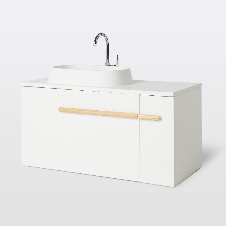 Lavoar baie GOODHOME, rasina, 100 x 45 cm, alb