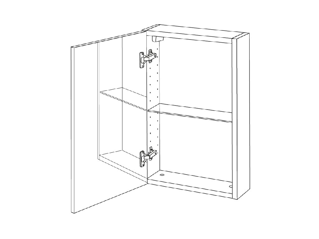 Dulap baie de perete cu oglinda, alb, 40 x 60 x 15 cm  GoodHome Imandra