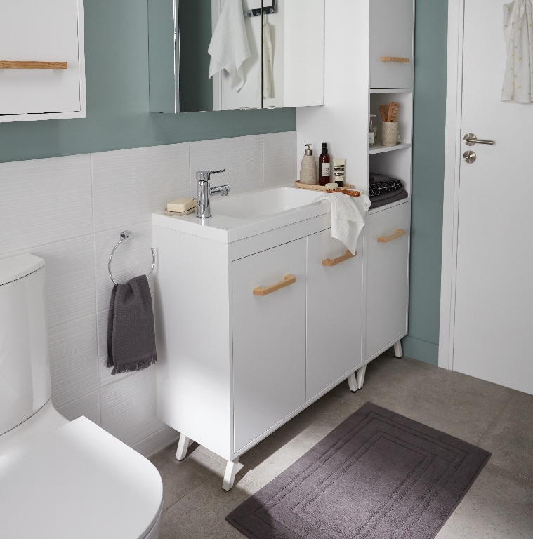 Baza pentru lavoar cu picioare COOKE & LEWIS Ladoga,  80 x 81 cm, alb mat