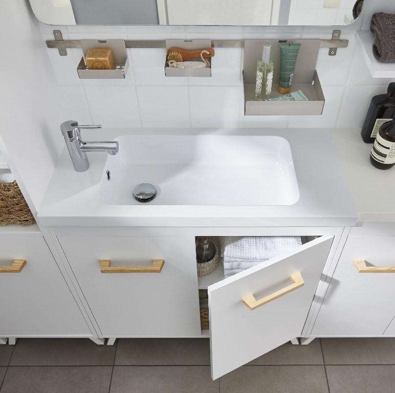 Baza pentru lavoar cu picioare COOKE & LEWIS Ladoga,  80 x 81 cm, alb mat