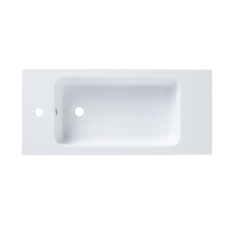 Lavoar baie GOODHOME Makonda, rasina, 80.4 x 36.2 cm, alb lucios