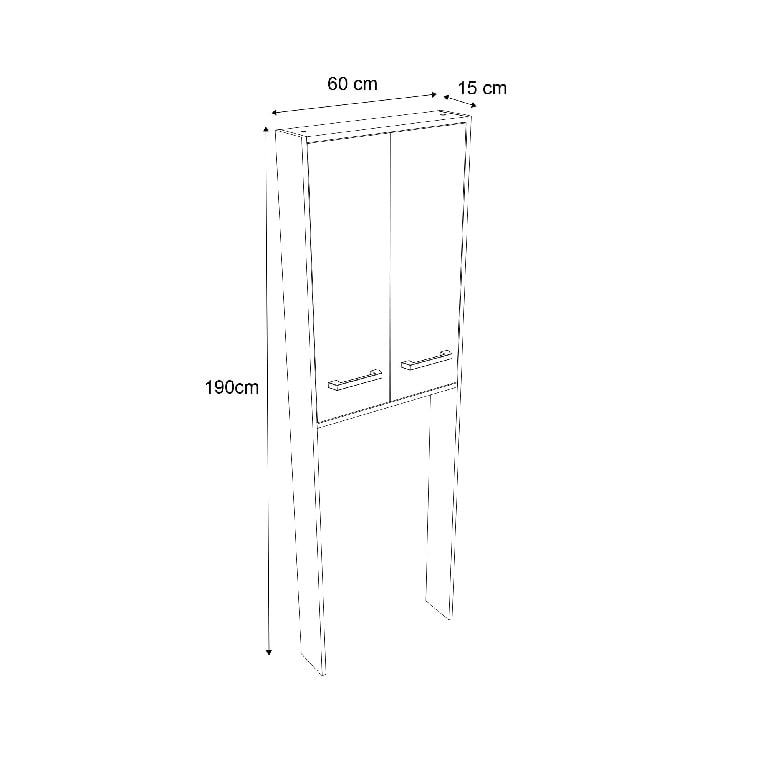 Dulap baie de perete, alb, 60 x 190 x 15 cm  Cooke & Lewis