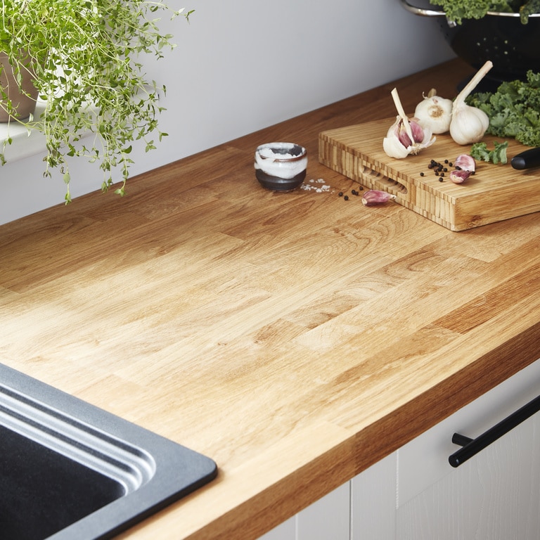 Blat bucatarie GOODHOME Hinita, lemn, 300 x 62 x 4 cm, stejar