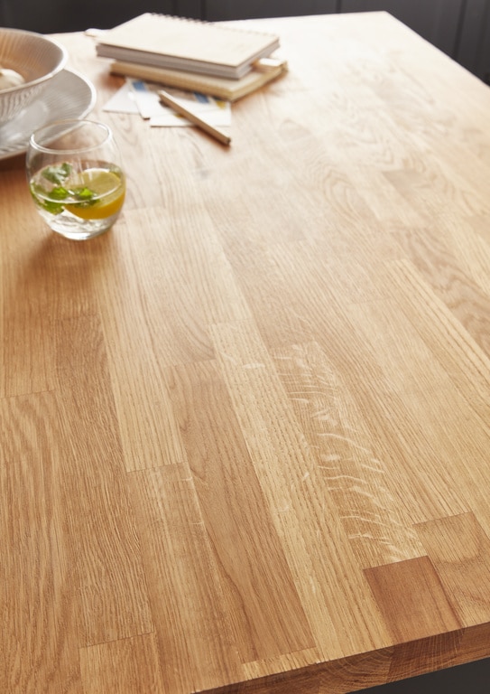 Blat bucatarie GOODHOME Hinita, lemn, 300 x 62 x 4 cm, stejar
