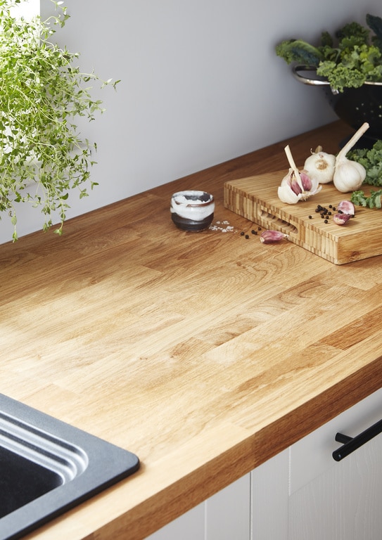 Blat bucatarie GOODHOME Hinita, lemn, 300 x 62 x 4 cm, stejar