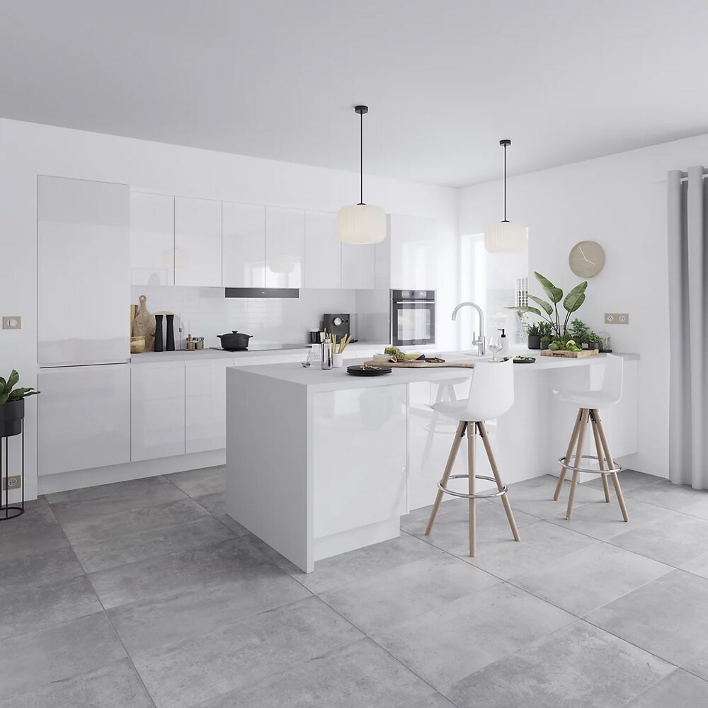 Element colt bucatarie GOODHOME Garcinia, 60 x 71.5 cm, alb lucios
