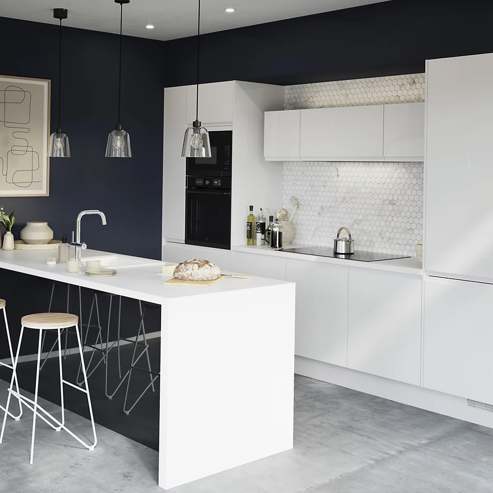 Element colt bucatarie GOODHOME Garcinia, 60 x 89.5 cm, alb lucios