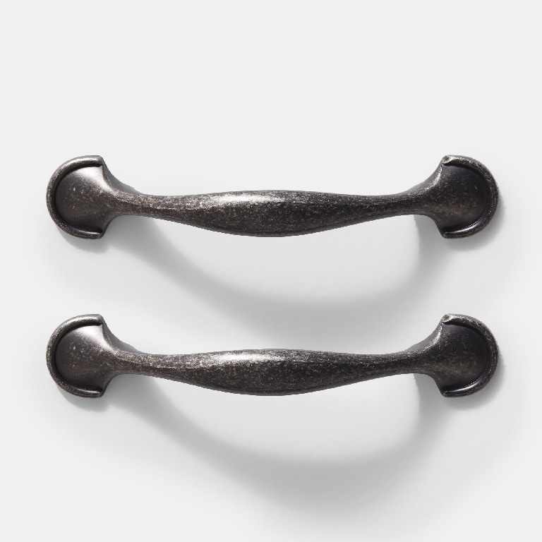 Set manere GOODHOME Ezov, aliaj aluminiu, 11.8 cm, gri, 2 bucati
