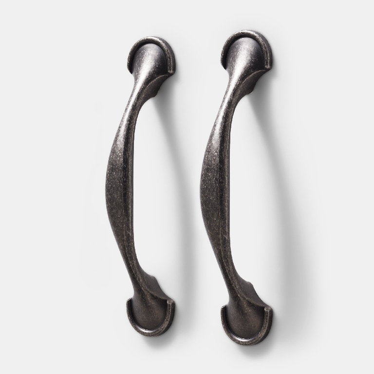 Set manere GOODHOME Ezov, aliaj aluminiu, 11.8 cm, gri, 2 bucati