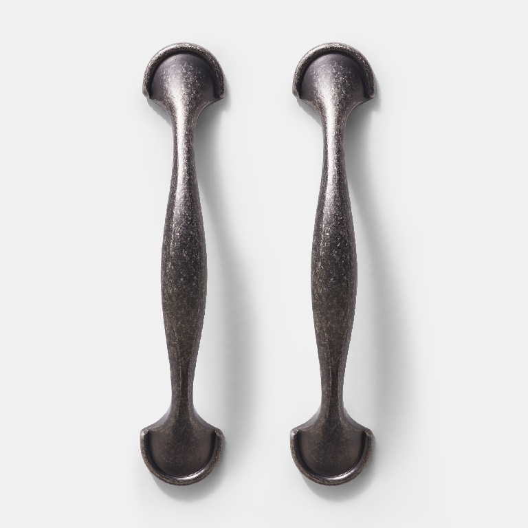 Set manere GOODHOME Ezov, aliaj aluminiu, 11.8 cm, gri, 2 bucati