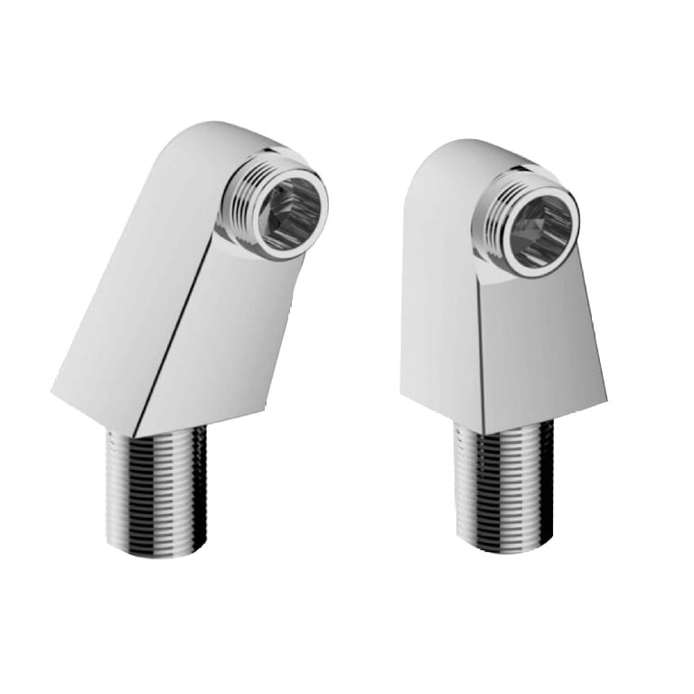 Set 2 adaptoare perete-punte pentru cada si dus, patrat, alama GoodHome