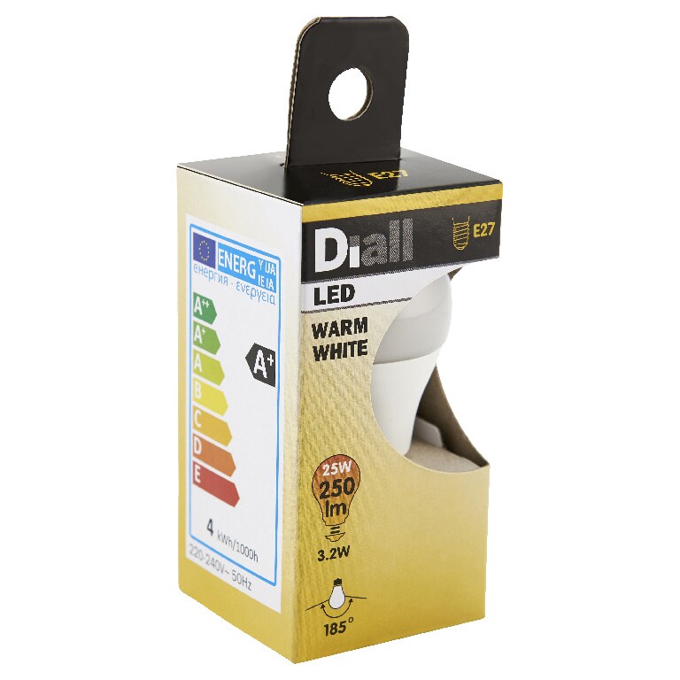 Bec LED DIALL, E27, 3.2W, 250lm, 2700K