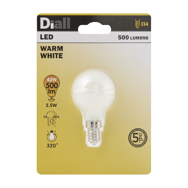 Bec LED DIALL, E14, 5.5W, 500lm, 2700K